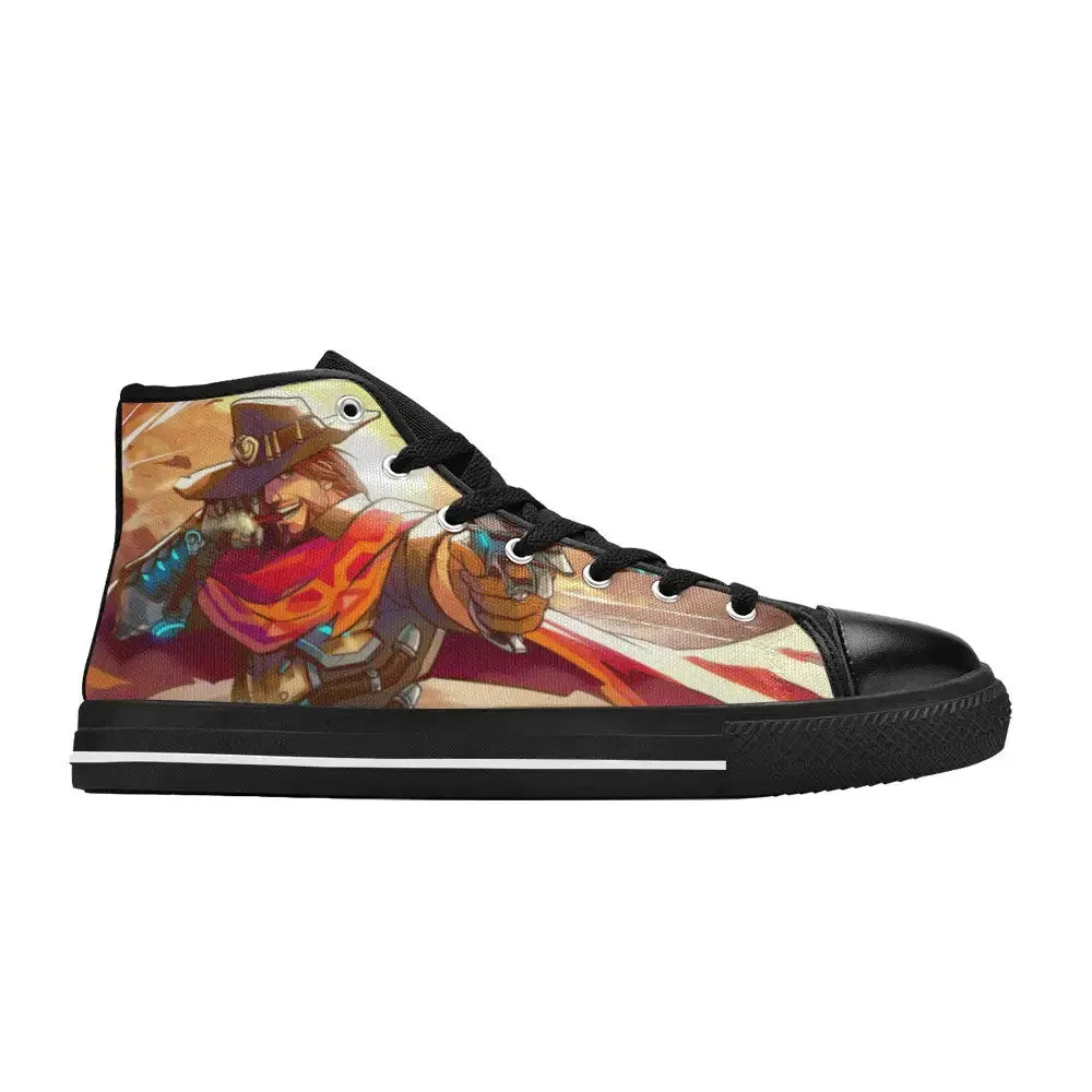 Overwatch Shoes , Overwatch McCree Shoes High Top Sneakers for Kids and Adults