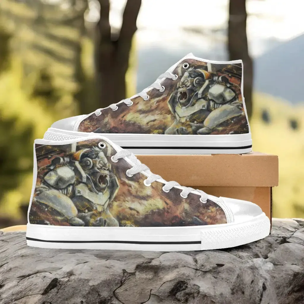 Overwatch Winston Shoes High Top Sneakers for Kids and Adults