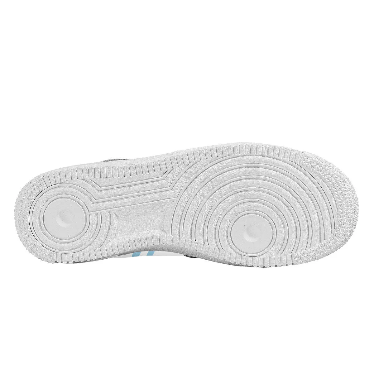 Pastel Blue with Blue and White Football Stripe Unisex Air Force Sneakers