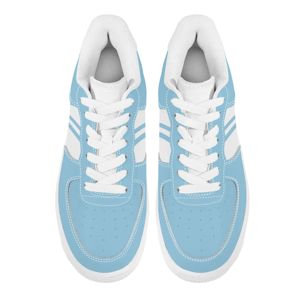 Pastel Blue with Blue and White Football Stripe Unisex Air Force Sneakers
