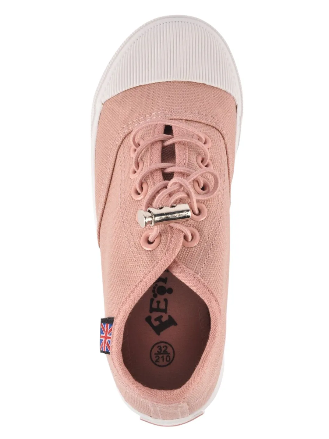 Peach Canvas Lace-Up Shoes for Girls