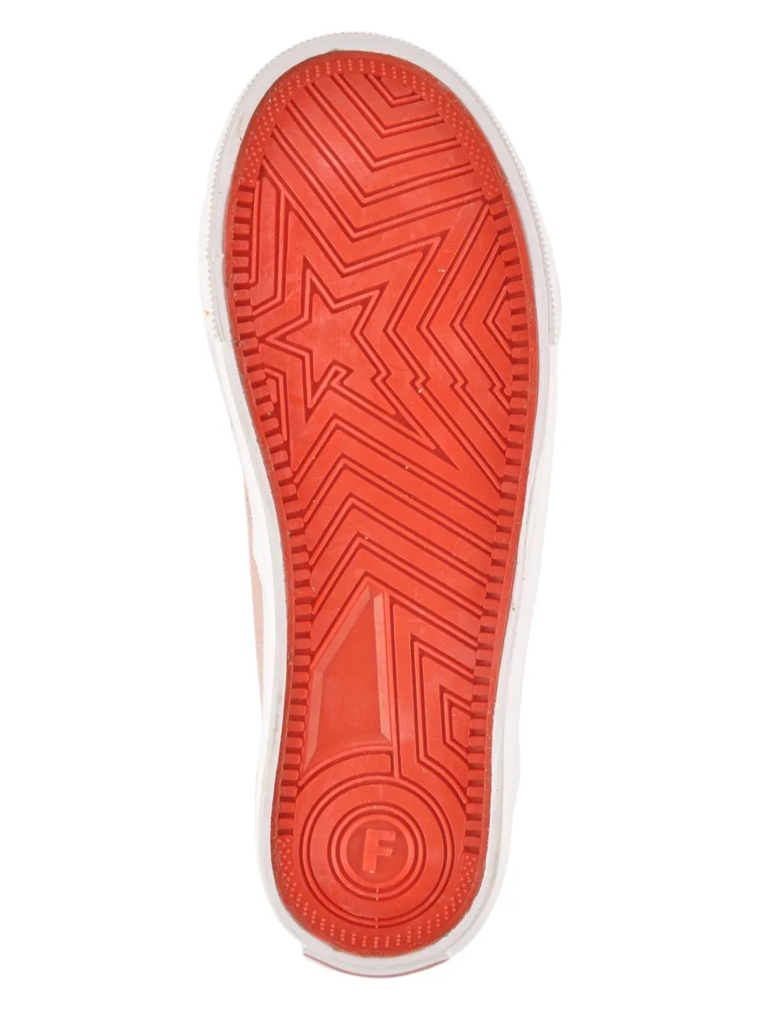 Peach Canvas Lace-Up Shoes for Girls