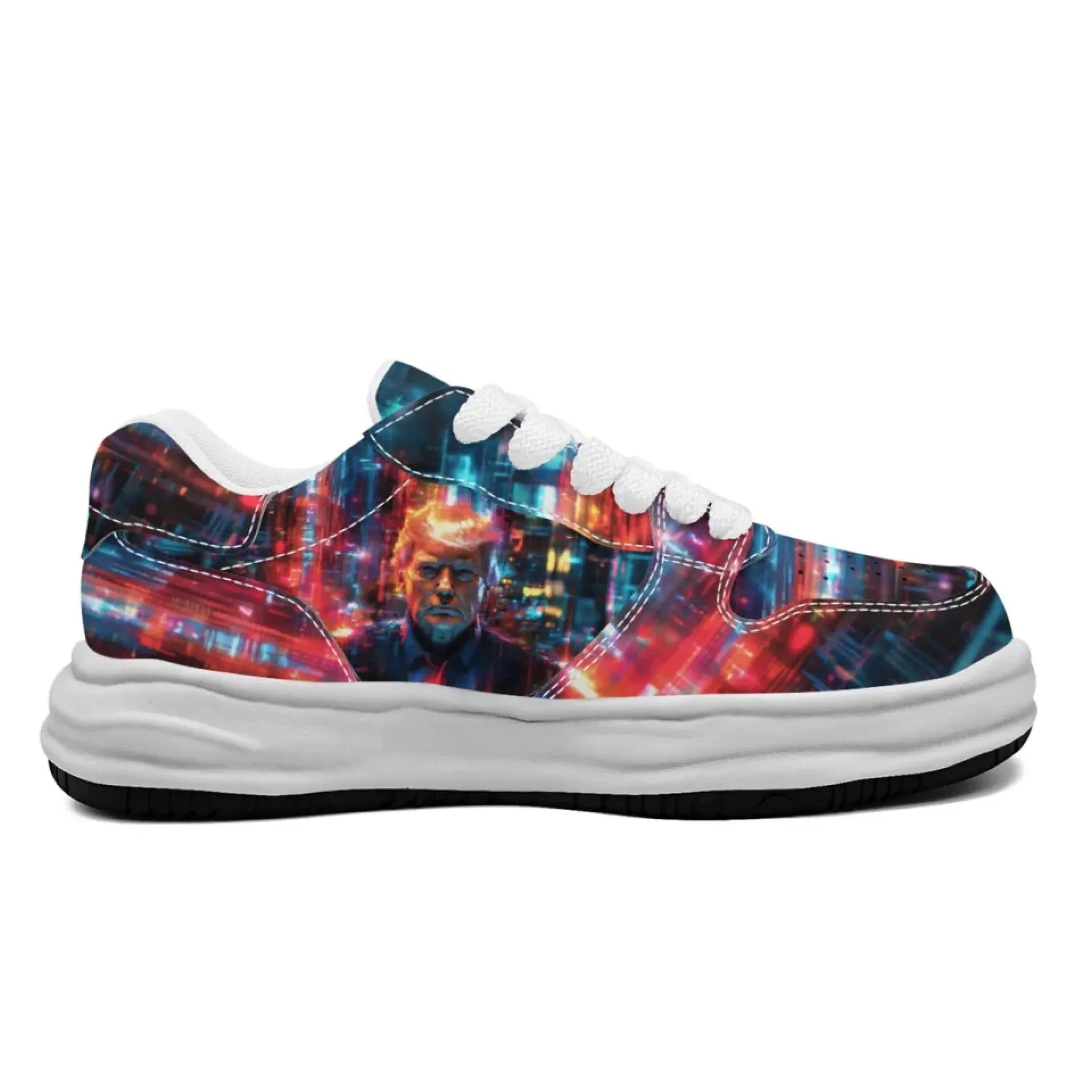 Personalized Trump Sneakers, Custom Patriotic Leather Shoes, Bio-degradable Unisex Shoes