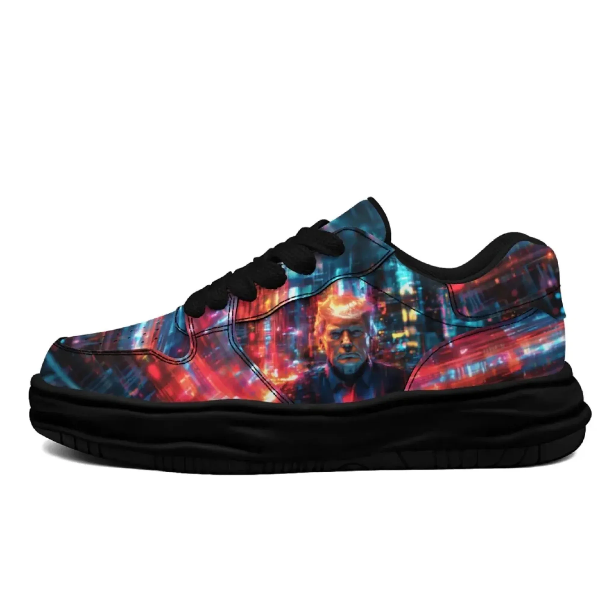 Personalized Trump Sneakers, Custom Patriotic Leather Shoes, Bio-degradable Unisex Shoes