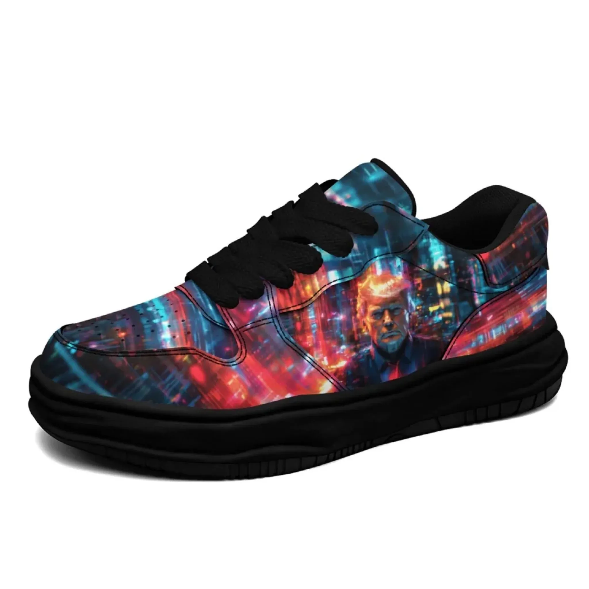 Personalized Trump Sneakers, Custom Patriotic Leather Shoes, Bio-degradable Unisex Shoes