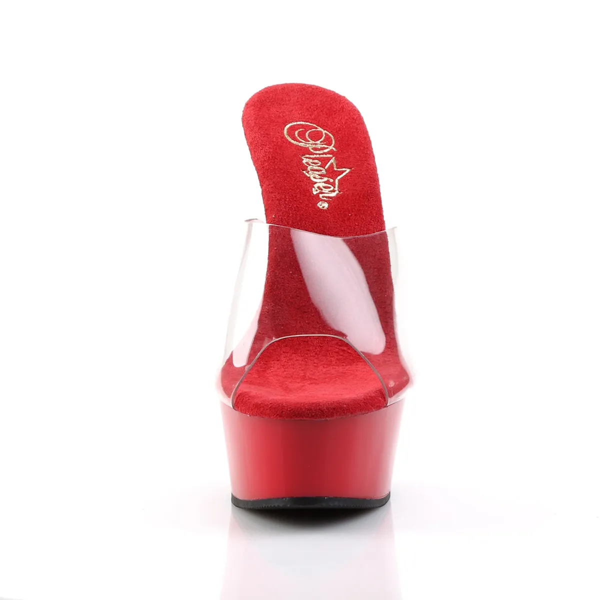 Platform Slide 6-Inch Heels Red or Black DELIGHT-601-BR