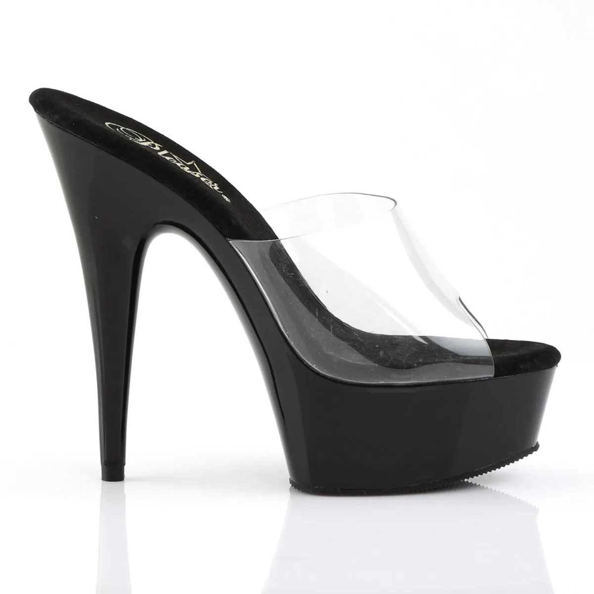 Platform Slide 6-Inch Heels Red or Black DELIGHT-601-BR