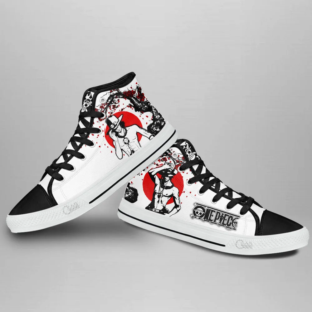 Portgas Ace High Top Shoes Custom Anime OP Sneakers Japan Style