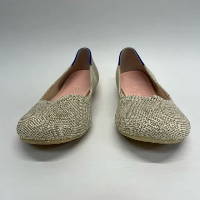 Rothy's Size 7 Women's Gold Tweed Ballet Flats Shoes