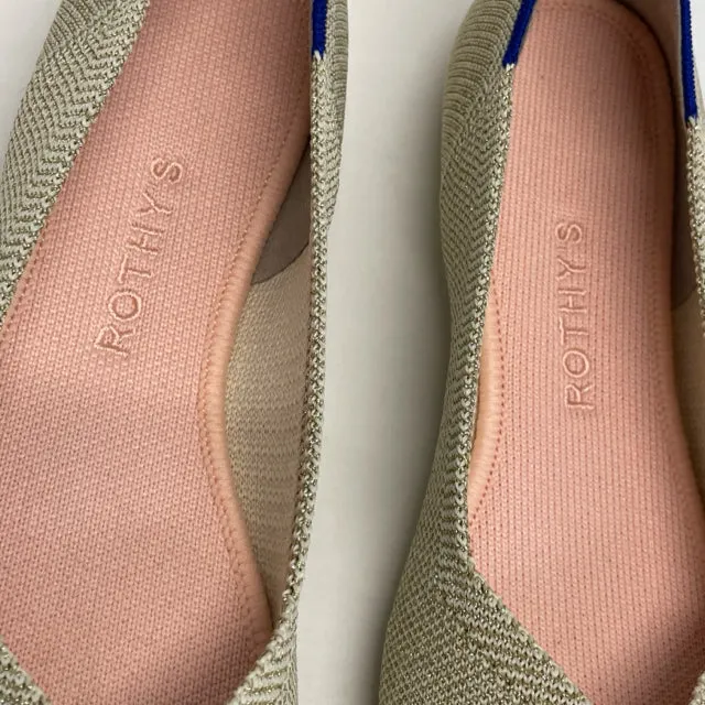 Rothy's Size 7 Women's Gold Tweed Ballet Flats Shoes