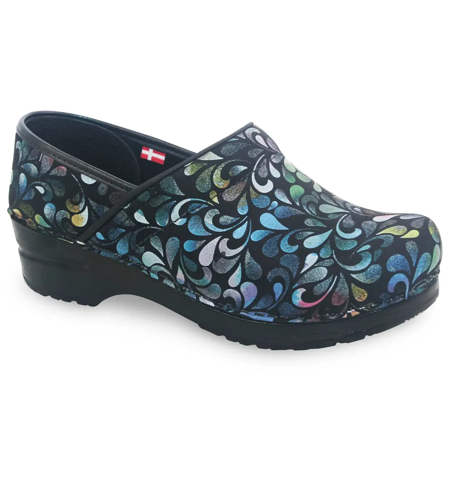 Sanita Plume Women's Printed Leather Multi Chef Clog