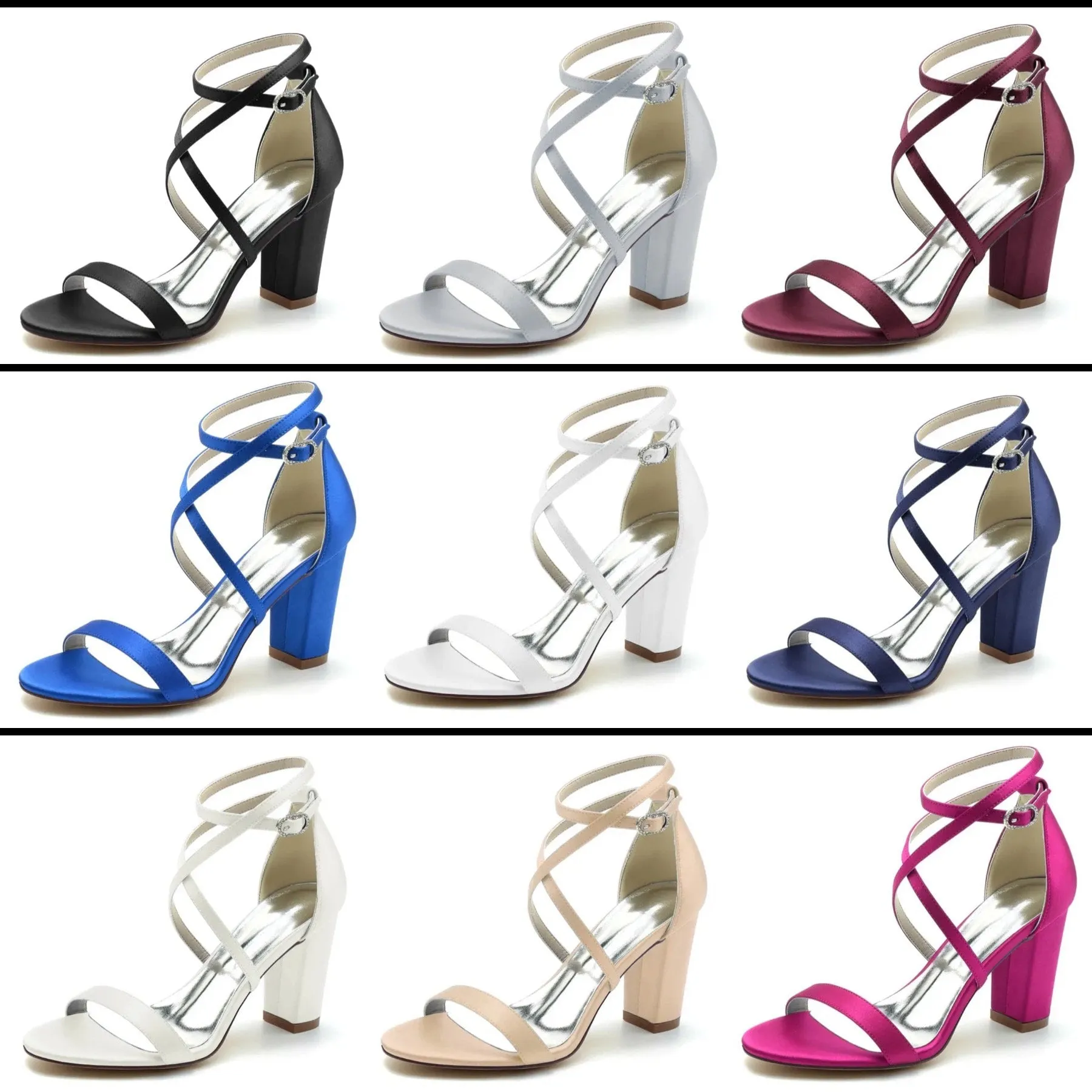Satin Block Heel Bridal Shoe,