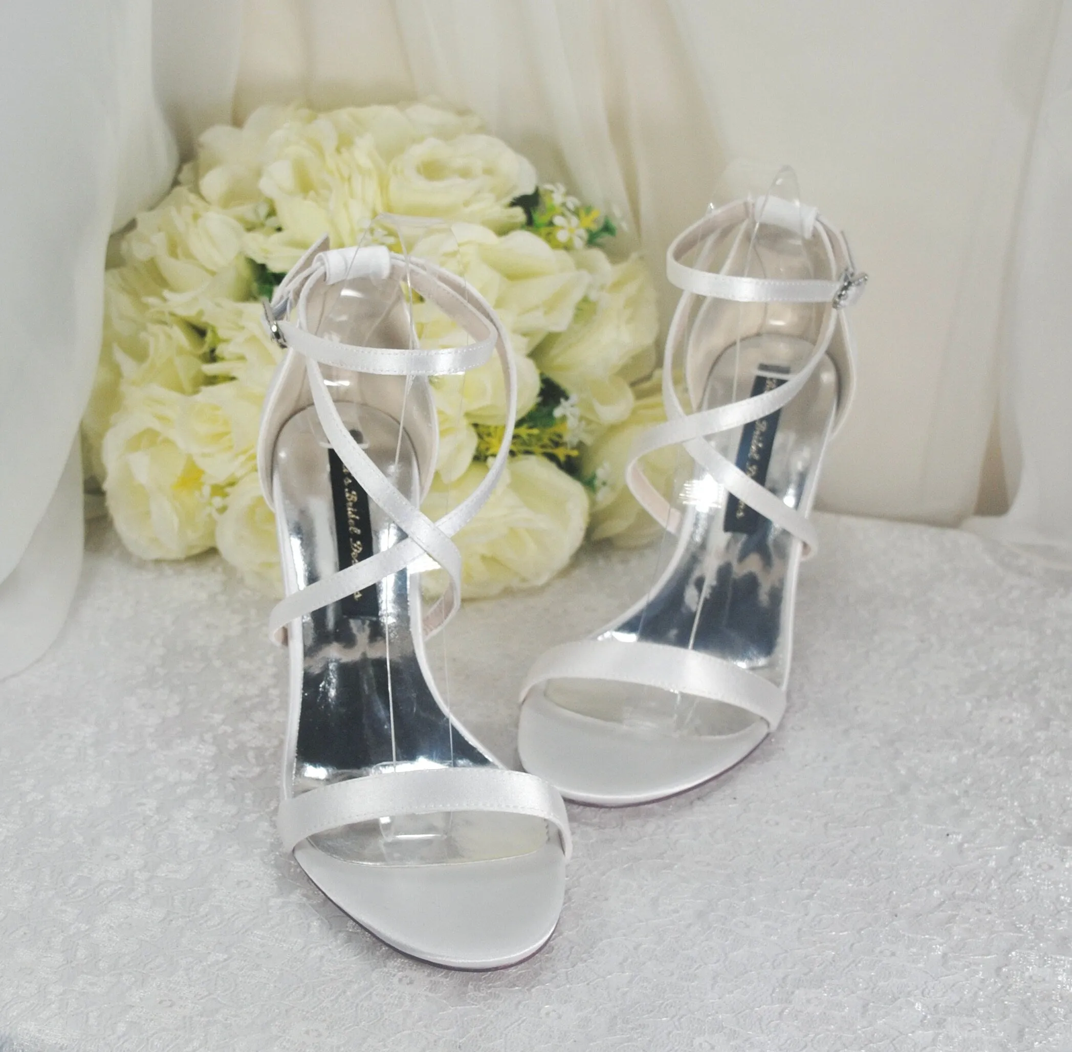 Satin Block Heel Bridal Shoe,