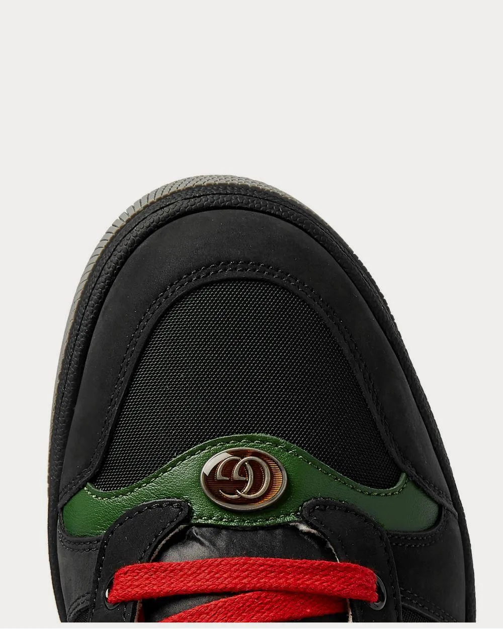 Screener Webbing-Trimmed Leather, Suede and Canvas  Black low top sneakers