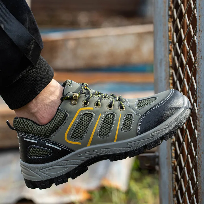 Steel Toe Shoes for Men Waterproof Slip Resistant Women Work Sneakers Athletic Durable Lightweight Comfortable Indestructible Construction Air Cushion