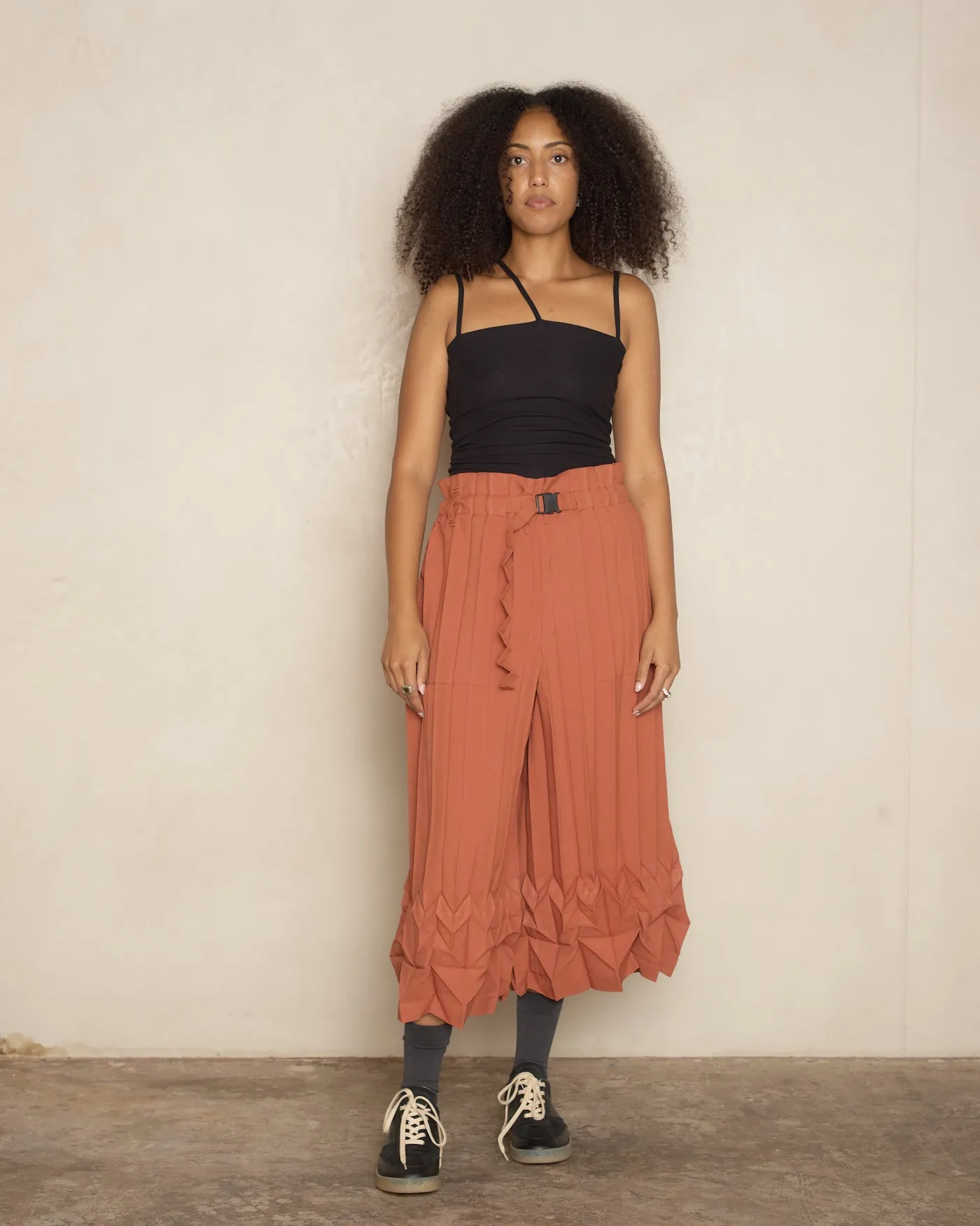 Terracotta Cube Pleat Trouser