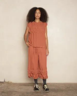 Terracotta Cube Pleat Trouser