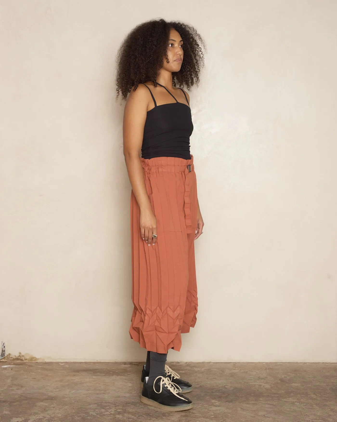 Terracotta Cube Pleat Trouser