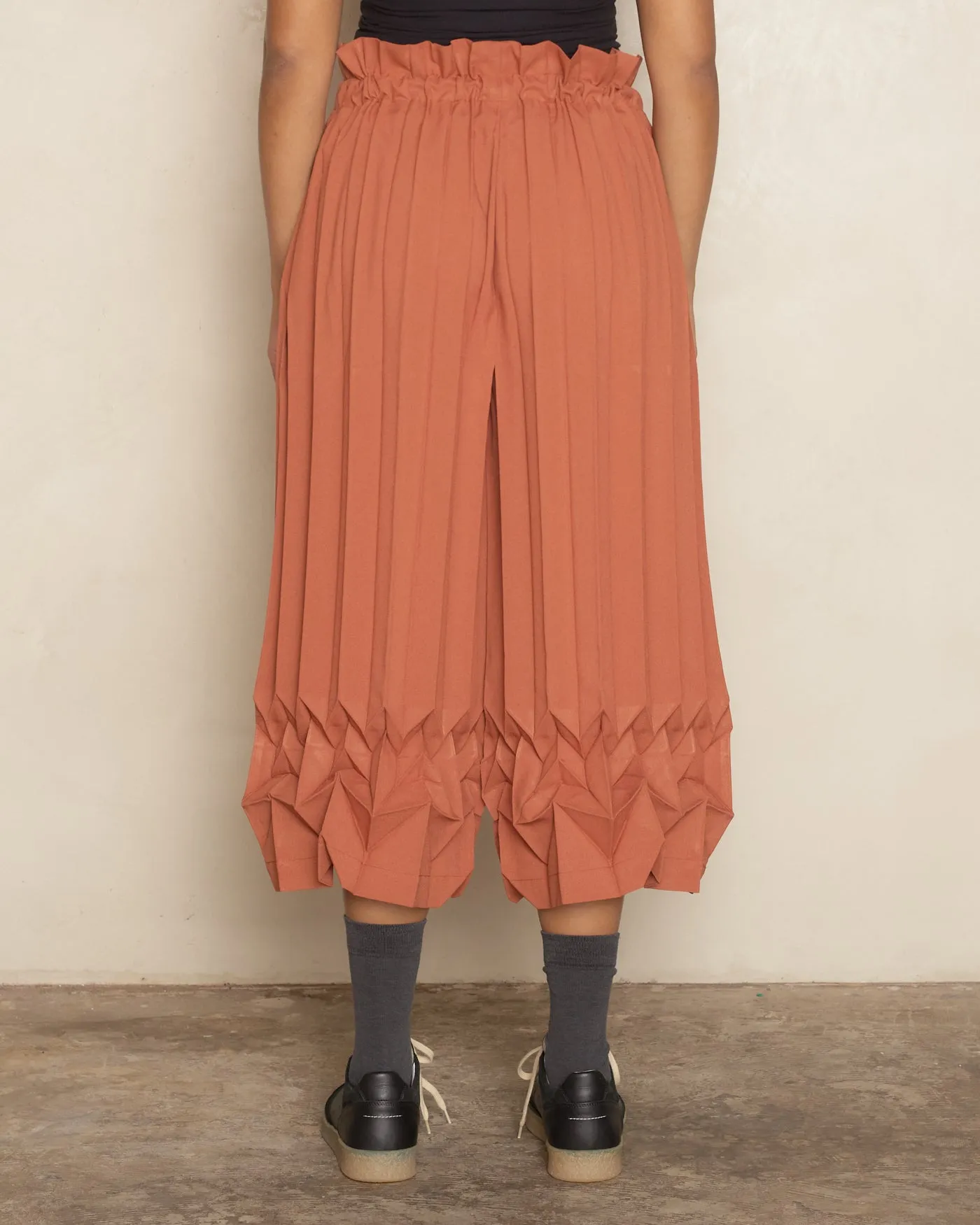 Terracotta Cube Pleat Trouser