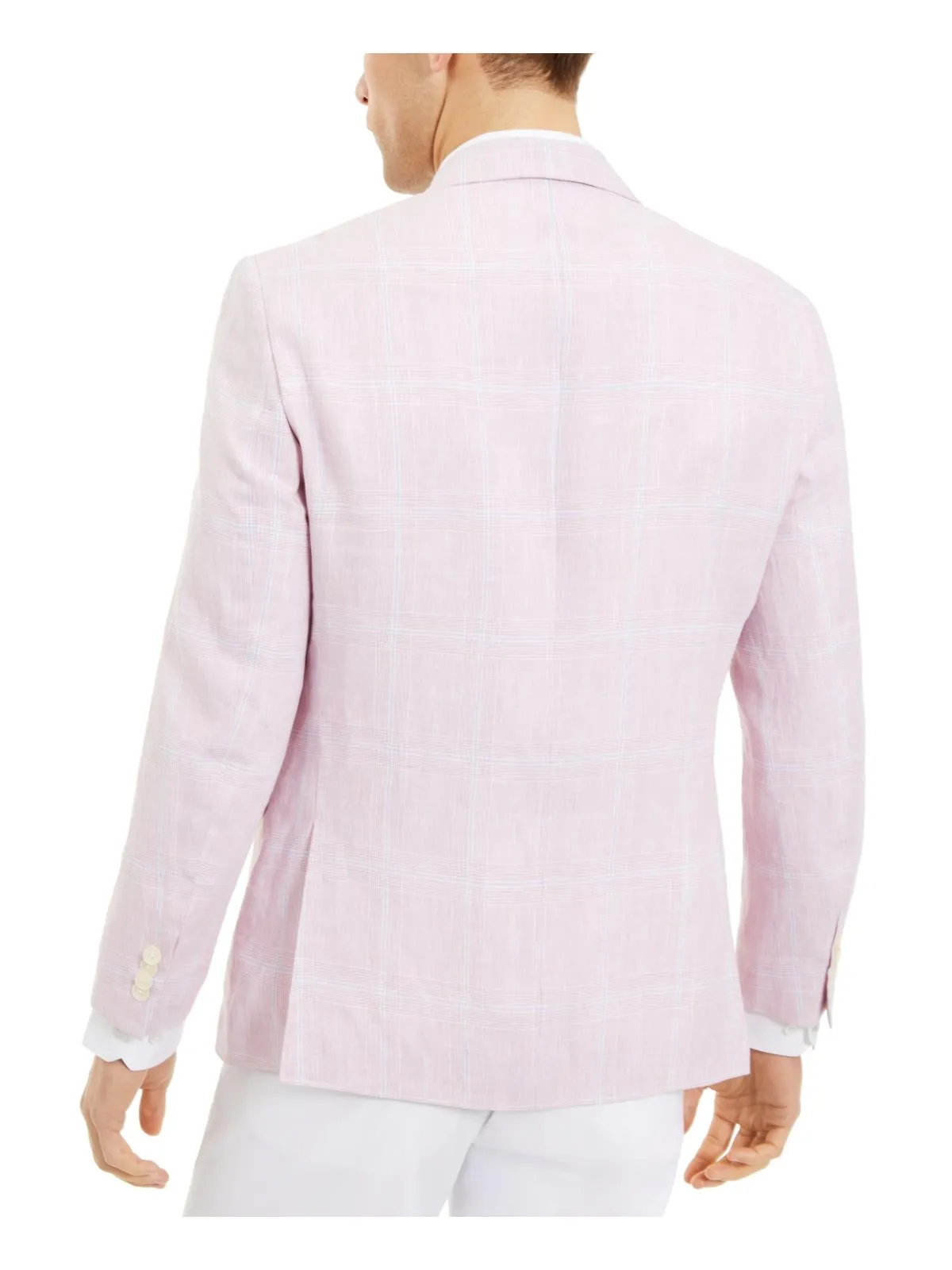 Tommy Hilfiger Men’s Trevor Linen Windowpane Sportcoat  Color Pink