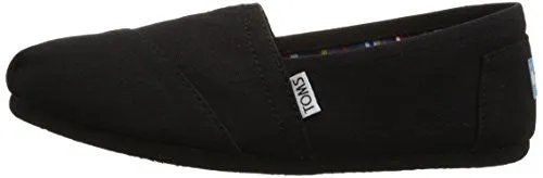 Toms Women's 10002472 Canvas Alpargata Flat, Black, 8 M US