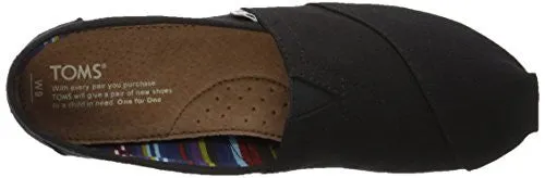 Toms Women's 10002472 Canvas Alpargata Flat, Black, 8 M US