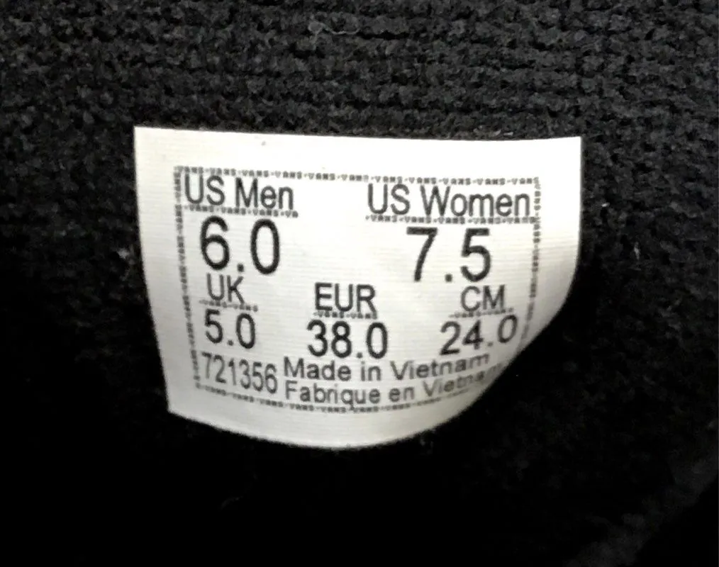 Vans Men's Black Red Athletic Shoes - Size 6