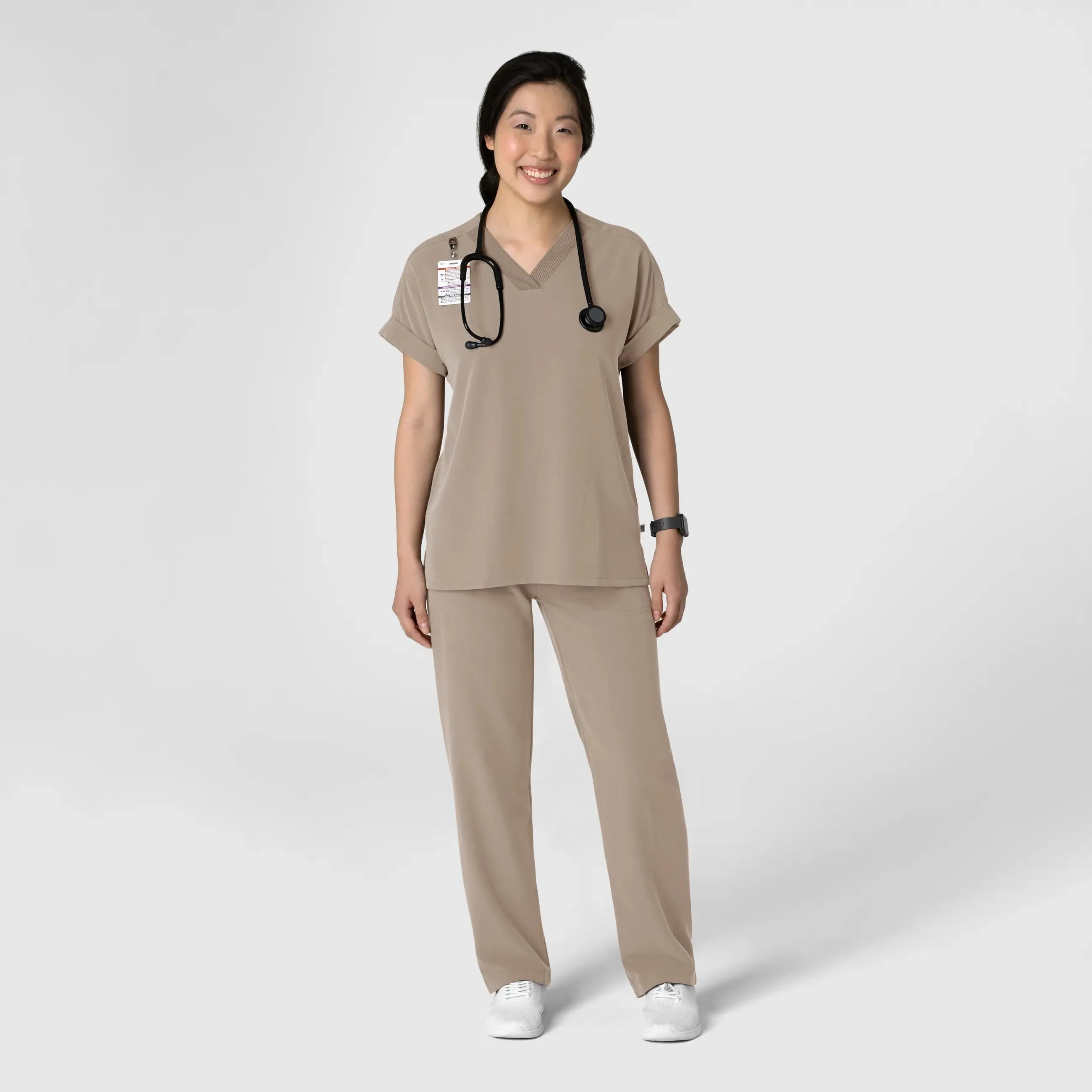 Wink Women's Stovepipe High-Low Hem Scrub Pant - Haze