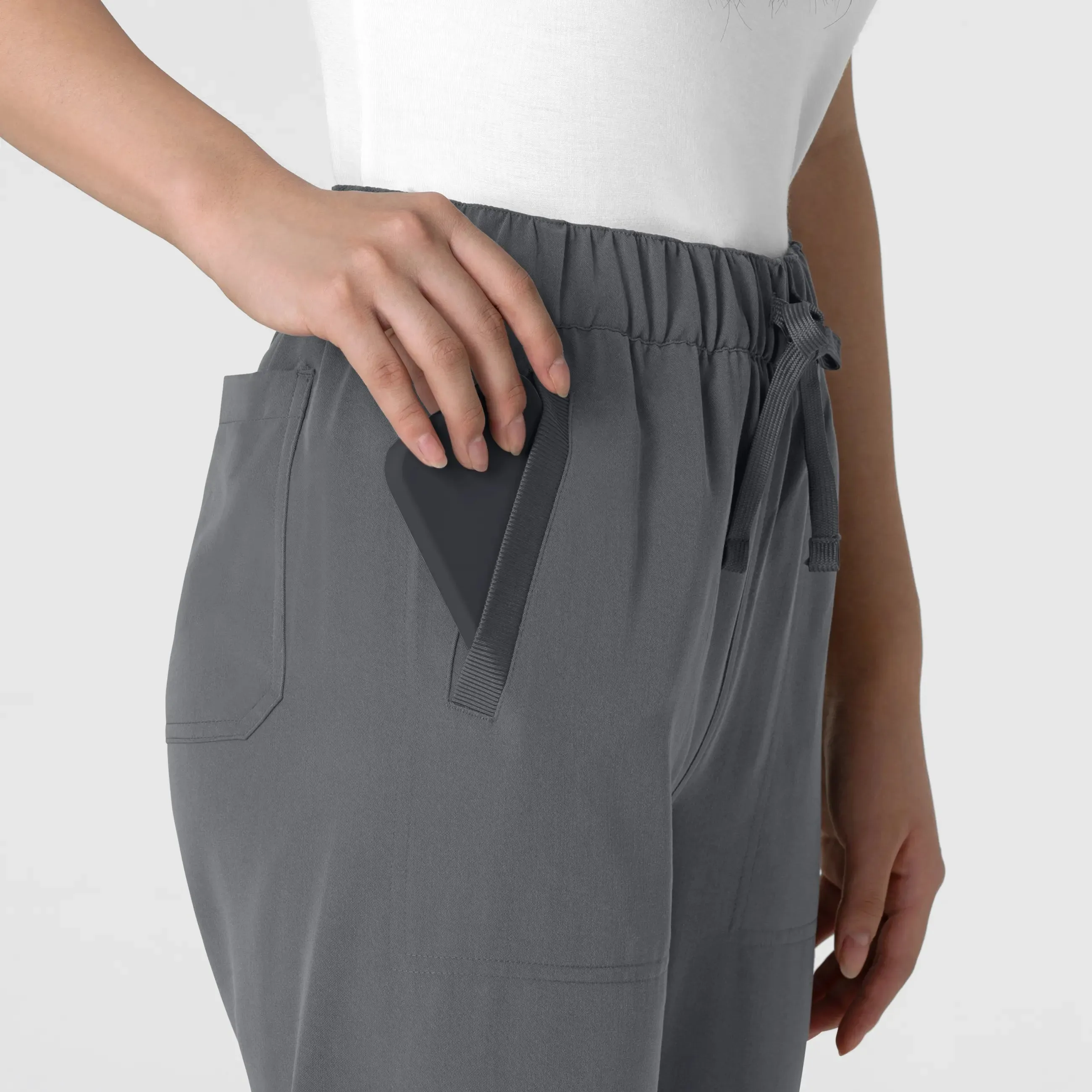 Wink Women's Stovepipe High-Low Hem Scrub Pant - Pewter