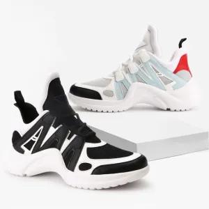 Women's Mesh Breathable Color Block Sneaker Shoes