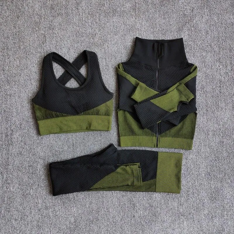 Yoga Sets Long Sleeve Yoga Clothing Female Sport Gym Suits Wear Running Clothes