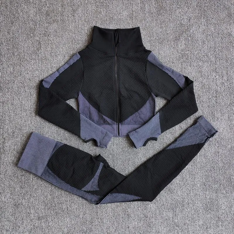 Yoga Sets Long Sleeve Yoga Clothing Female Sport Gym Suits Wear Running Clothes