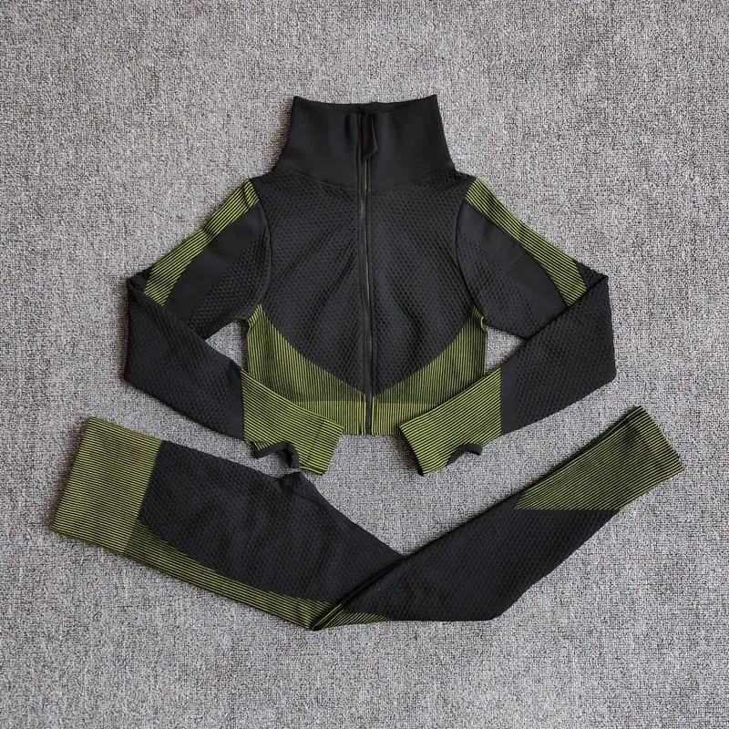 Yoga Sets Long Sleeve Yoga Clothing Female Sport Gym Suits Wear Running Clothes