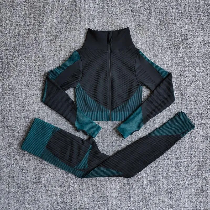 Yoga Sets Long Sleeve Yoga Clothing Female Sport Gym Suits Wear Running Clothes