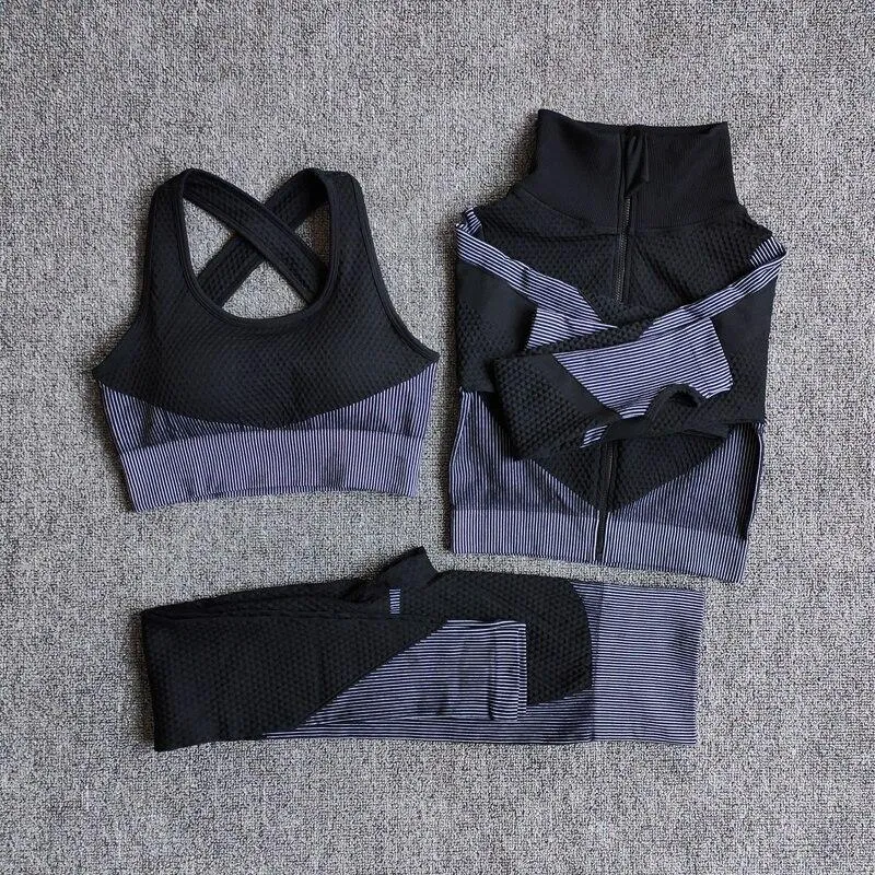 Yoga Sets Long Sleeve Yoga Clothing Female Sport Gym Suits Wear Running Clothes